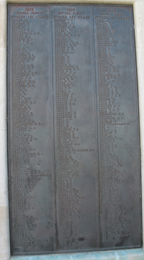Panel 18 of the Portsmouth Naval Memorial.