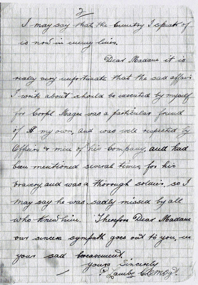 Letter about John Gilmour Magee - page 2