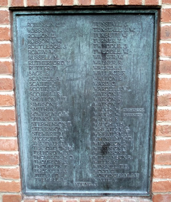 Ryton War Memorial, Station Bank, Ryton