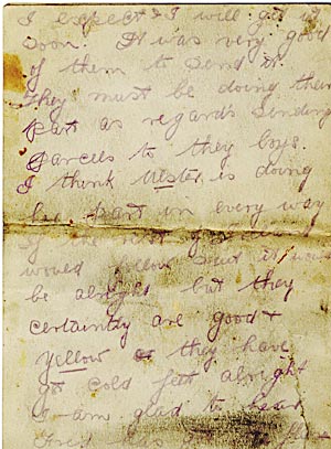 Letter from George Greer  to his mother 3/6 1 Sept 1917
