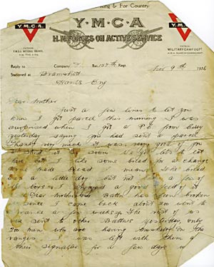 Letter from George Greer  to his mother 1/4  9 Nov 1916