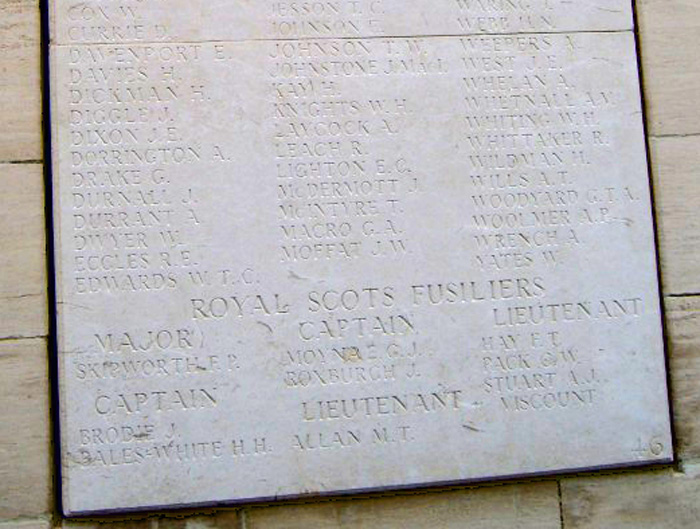 Panel 46 of the Loos Memorial (lower)