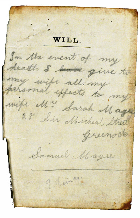 Samuel Magee : Handwritten Will