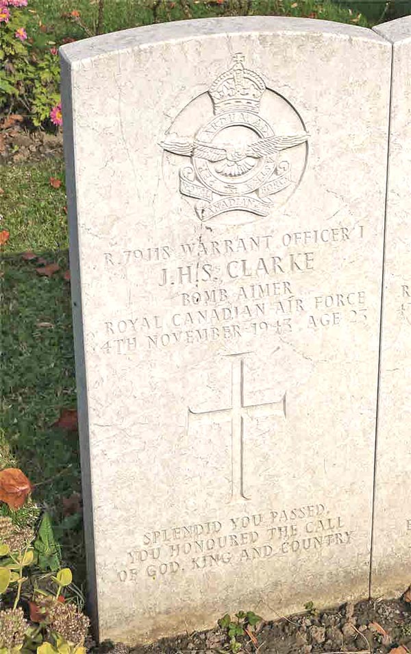 Warrant Officer Class James Herbert Stevenson Clarke is buried in Belgrade War Cemetery